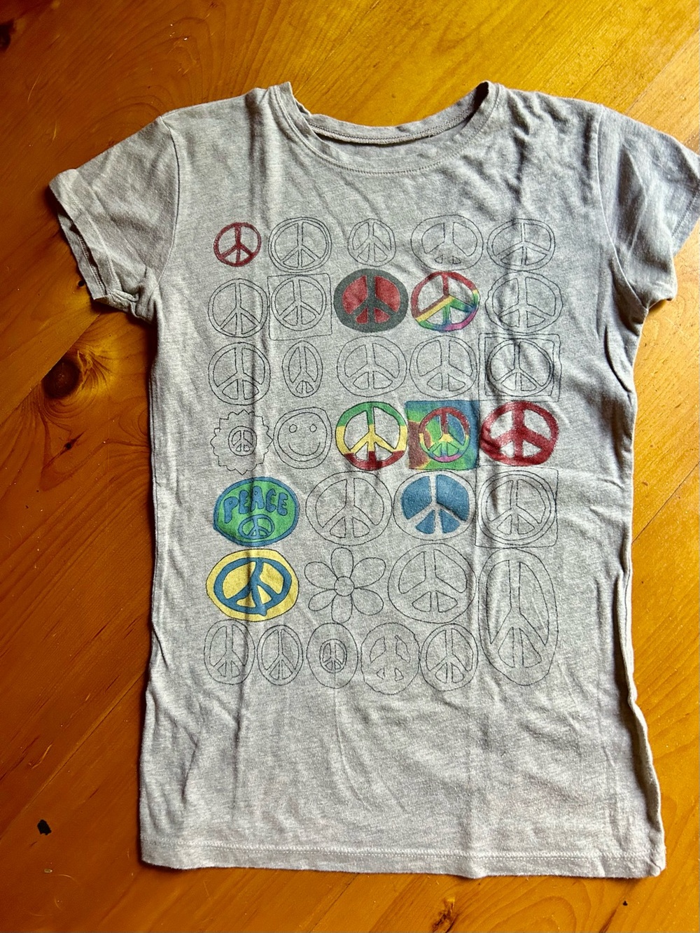 L.O.L. Vintage Heathered  Peace ☮️ Symbol Graphic Tee -